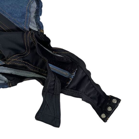 Mugler Corset Bodysuit in Medium Blue & Black - Picture 7 of 11